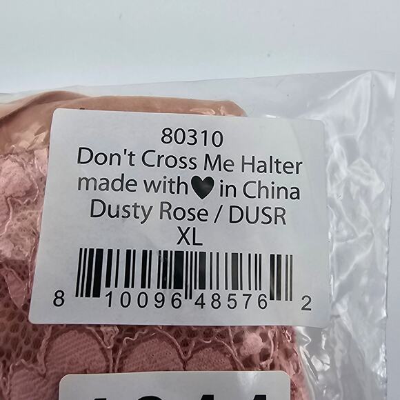 Free People We Are HAH Womans size XL Don't Cross Me Halter Bralette Pink NEW - Picture 7 of 8